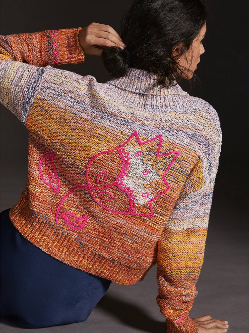 Pilcro Flower Cardigan Sweater Size Medium